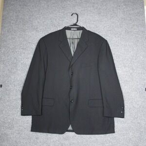 Bachrach Mens Black Wool Blend Suit Jacket Blazer Loro Piana Super 110s Fabric